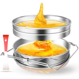 Stainless Steel Honey Strainer, Double Sieve Honey Filter, Honey Filters for 5 Gallon Bucket, Honey Fine Mesh Strainer, Honey Extractor Sieve Equipment for Clean Honey with Honey Harvesting Equipment