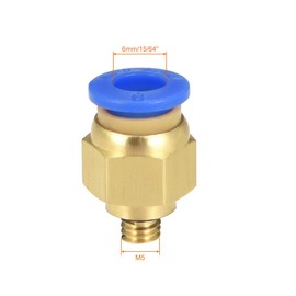 sourcing map Straight Pneumatic Push to Quick Connect Fittings M5 Male x 6mm Tube OD 10pcs