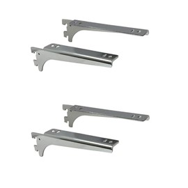 Royal Wooden Shelf Brackets A-32/33 Chrome, 9.8 inches (250 mm), Left and Right Set of 2 (2)