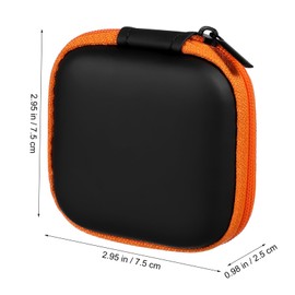 Mikinona Portable Mini Eva Headphone Storage Case Assorted Color Pouch for Earphones USB Cables Accessories Compact Stylish Design for Travel Daily Use Orange