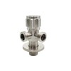 Lazardo Stainless Steel Double Angle Valve Quick Release with Outlets