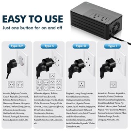 AmberTronix 1600W Voltage Converter 220V to 110V, 2 lbs Pure Sine Wave for All US Appliances