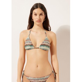 CALZEDONIA Woman's Triangle Swimsuit Top Glittery Tie-Dye in Multicolor, Size L