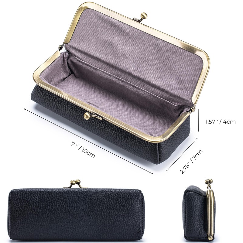 EutDett Leather Makeup Bag, Small Makeup Organizer for Purse Essentials,