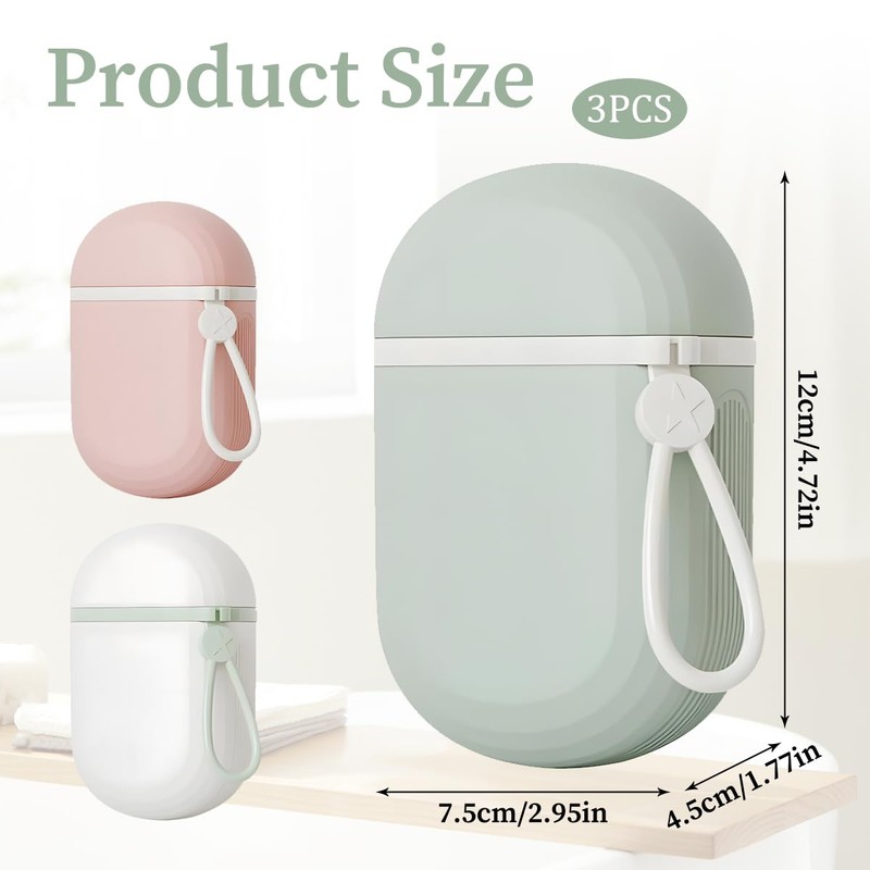 Pack of 2 Travel Waterproof Soap Box with Draining Rack