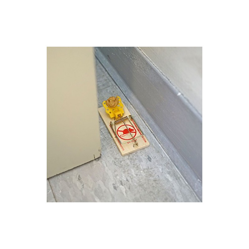 Snap Mouse Traps with Spring Action and Expanded Cheese-Shaped Trigger,