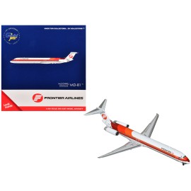 DCD McDonnell Douglas MD-81 Resin Diecast Model Airplane 1/400 Scale Frontier Airlines Livery (N859HA) White Stripes Commercial