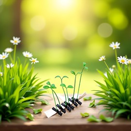 10pcs Lovely Grass Antenna Hair Clips Bean Sprout Hairpins Cute Grass Hair Barrette Funny Green Plant Hair Pins Cosplay Headwear Party Hairpiece Hair Accessories for Women School Home Party