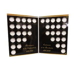 Album para Monedas DE 5 Pesos Mexico Independencia Y Revolucion Escudo NUMISMATICA COLECCIONADOR