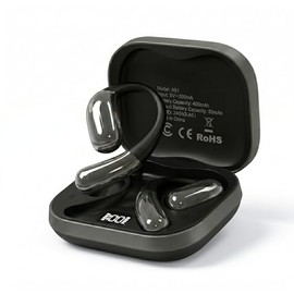 Auriculares de oreja abierta, auriculares inalámbricos con pantalla digital inteligente y micrófono, auriculares de oreja abierta 35 horas de reproduc