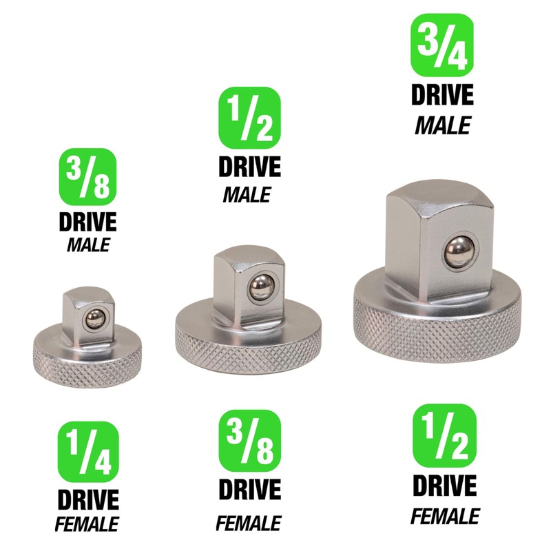 OEMTOOLS 22535 Low Profile Adapter Set, 3 Piece Set, Converts
