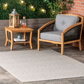 nuLOOM 5' x 8' Outdoor Performance Area Rug, Stain Resistant, Weather Resistant, High Traffic, Patio, Balcony, Outside, Paloma Grey