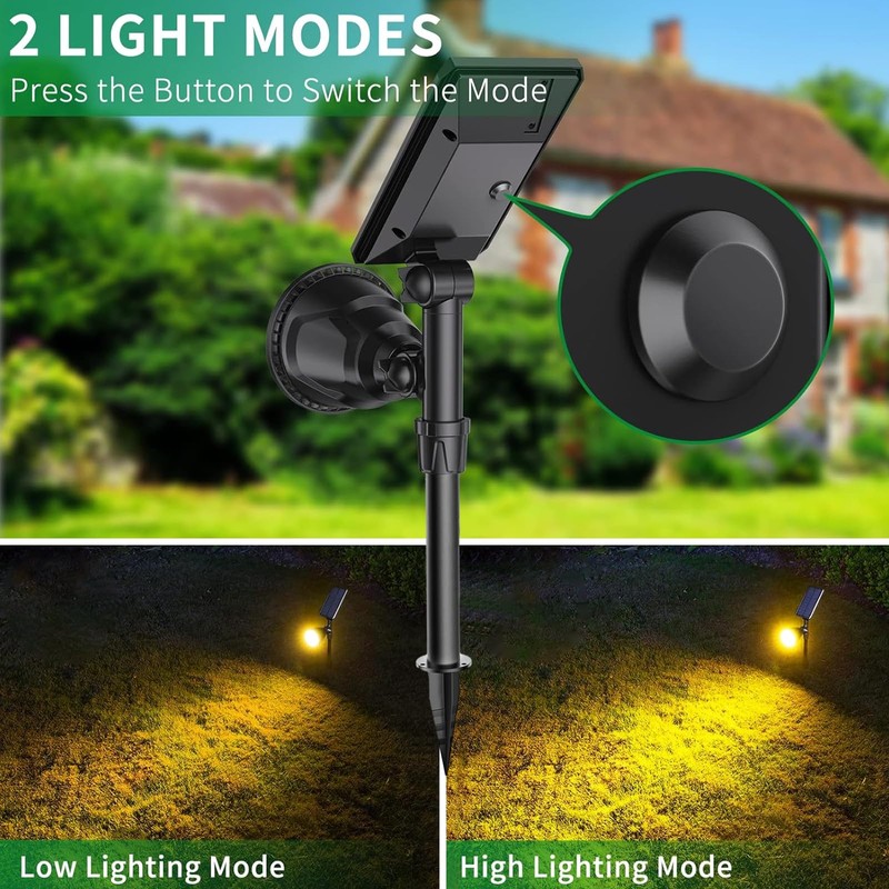 JSOT 600 Lumen Bright Solar Lights Outdoor Waterproof,Solar Powered Landscape