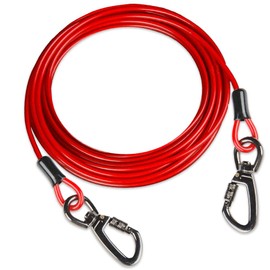 Cwlovys Dog tie Out Cable, 10/20/25/30/50/70/100 feet, Suitable for Dogs up to 350 pounds, Dog Cable with Swivel Buckle, Lightweight, Non-Winding, for Outdoor Camping, Yard Dog Cable
