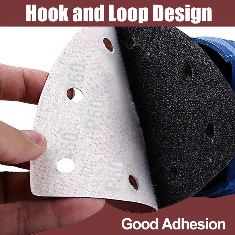 LEONTOOL 30 Pcs Mouse Sander Sandpaper 60 Grit 6 Hole