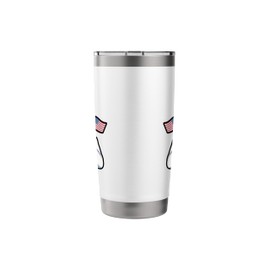 Patriotic Tooth with Flag and Toothbrush Stainless Steel Insulated Tumbler
