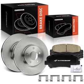 A-Premium 11.70 inch (297mm) Front Vented Disc Brake Rotors + Ceramic Pads Kit Compatible with Select Mazda Models - CX-5 CX5 2013 2014 2015 2016 2017, 6-PC Set