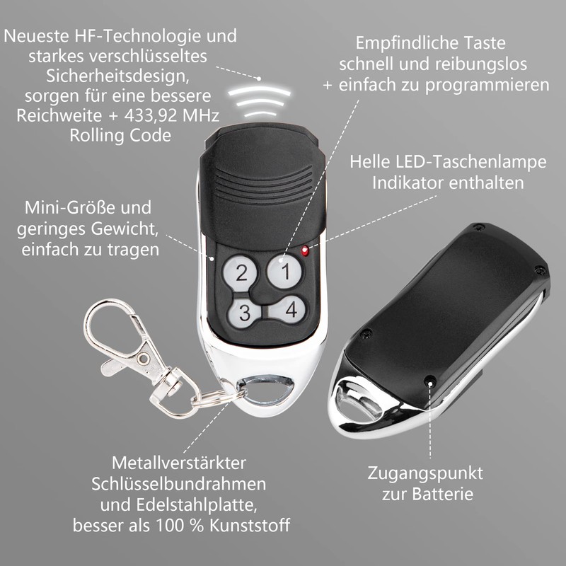 Handheld Transmitter Compatible with Nice Smilo SM2 SM4 Handheld Transmitter