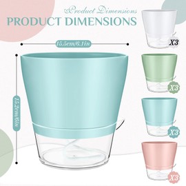 Funnymoom 12 Pack 6 Inch Self Watering Plant Pot Self Watering Planters Indoor Outdoor Flower Pots Planters with Visual Reservoir and Drainage Hole, Bright Colors