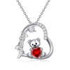 PELOVNY Teddy Bear Necklace for Women 925 Sterling Silver January