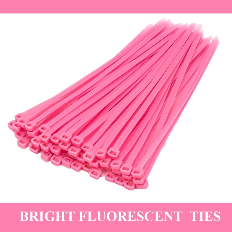 KafTon Fluorescent Pink Cable Ties Pack of 100 (300mm x