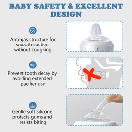 Sippy Spout Nipples for Dr Browns Baby Bottles – Soft Silicone Trainer Nipple for 6M+ Babies, BPA-Free, Spill-Resistant, Pack of 4