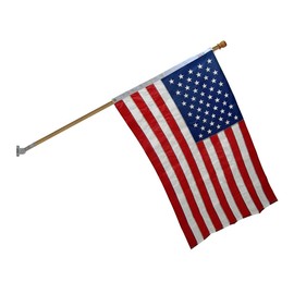 Super Tough KUSA35NNW-6FT Hardwood Nylon Flag Kit-6ft Flagpole, 6 Ft, Brown, Red, White, Blue
