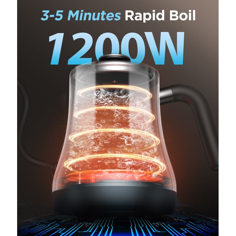 KOIOS Digital Gooseneck Auto Shut Off & Boil-Dry Protection Temperature