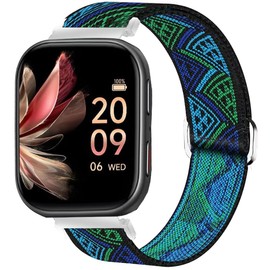 Compatible for FITVII Fitness Tracker Bands, 20mm, 22mm Stretch Elastics Nylon Adjustable Replacement Strap Accessories Compatible for FITVII HM57, HM78, HM68, HM21, H56, H86 Smart Watch Fitness