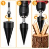 2PC Firewood Log Splitter Drill Bit, 32/42mm High-Carbon Steel Wood
