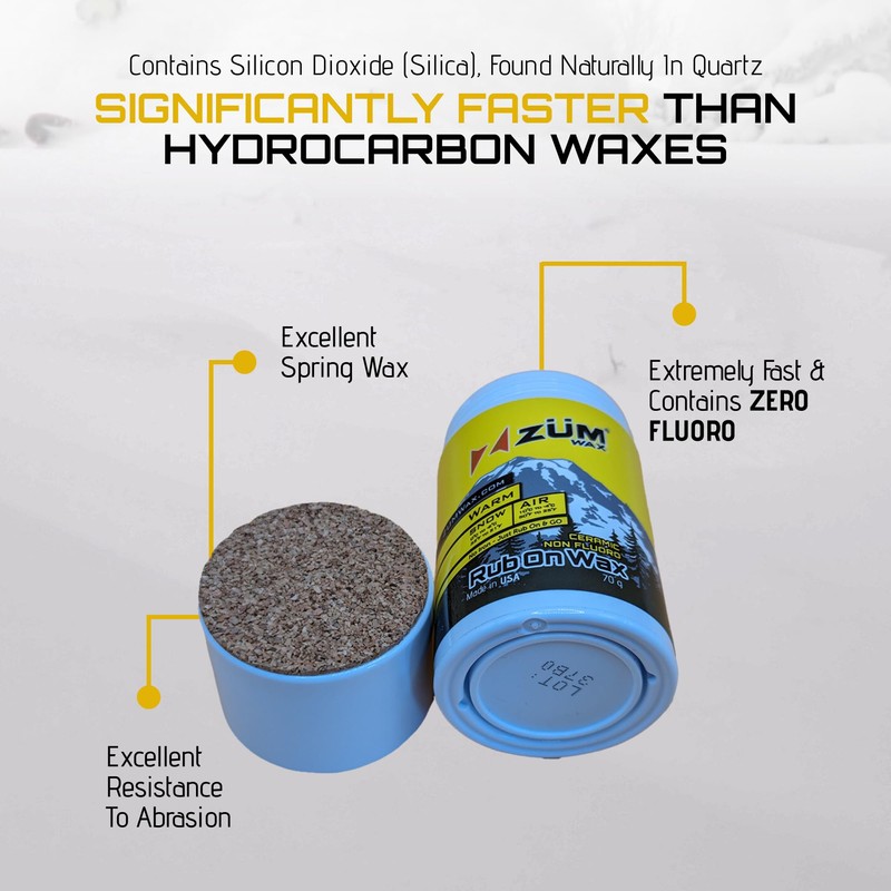 ZUMWax Ski Snowboard Ceramic Non Fluoro RUB ON Racing Wax