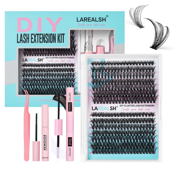 Larealsh Lash Extension Kit Clusters Individual Lashes, 30D 40D D