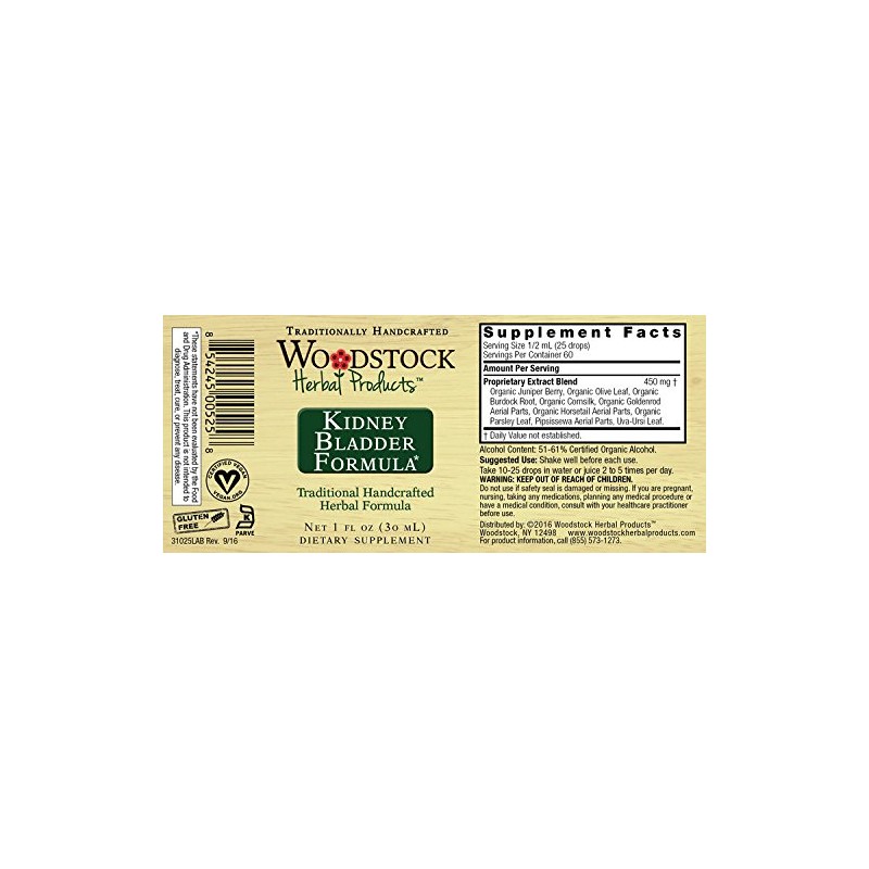 Woodstock Herbal Products Kidney Bladder Formula, 1 FZ