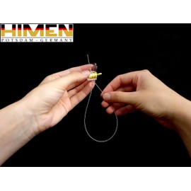 100 x Plastic PLOMBS with Wire Rope by HIMEN | Length 300 mm | Consecutively Numbered | with Barcode | TRS-05 x 7 | Seals | Yellow