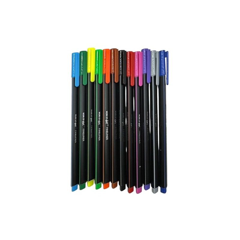 PaulStore Pack of 12 Coloured Fineliners Pens Fine Liner Drawing
