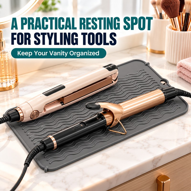 Silicone Heat Resistant Mat for Hair Styling Tools – Flexible