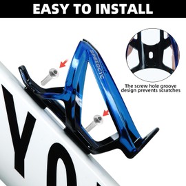 SPEEDCYC Bike Water Bottle Holder Ultra-Light Bicycle Bottle Cage with Screws Tool, Universal Cycling Cup Holder for MTB, Mountain Bikes,Blue-PolyAUrbonate 2 Pack