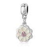 LaBenie Dangle White Lotus Flower Charm