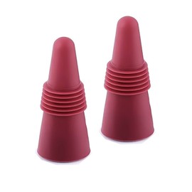 Wine Stoppers for Wine Bottles, Silicone Reusable Wine, Champagne & Beverage Bottle Stopper with Grip Top. Keeps Wine fresh, Reusable Wine Cork - Great for Weddings & Events. (Red)