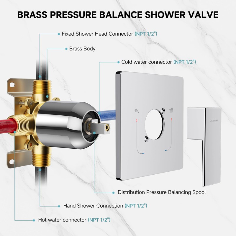 SR SUN RISE Shower Faucet Set & System - 12
