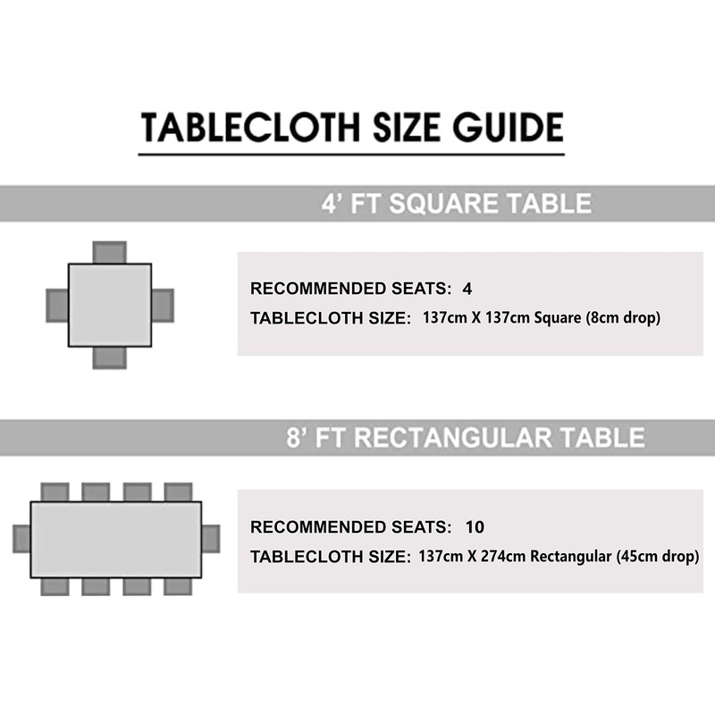 Table Cloth Tablecloths Square and Rectangular Premium Fabric Tablecloth, Waterproof