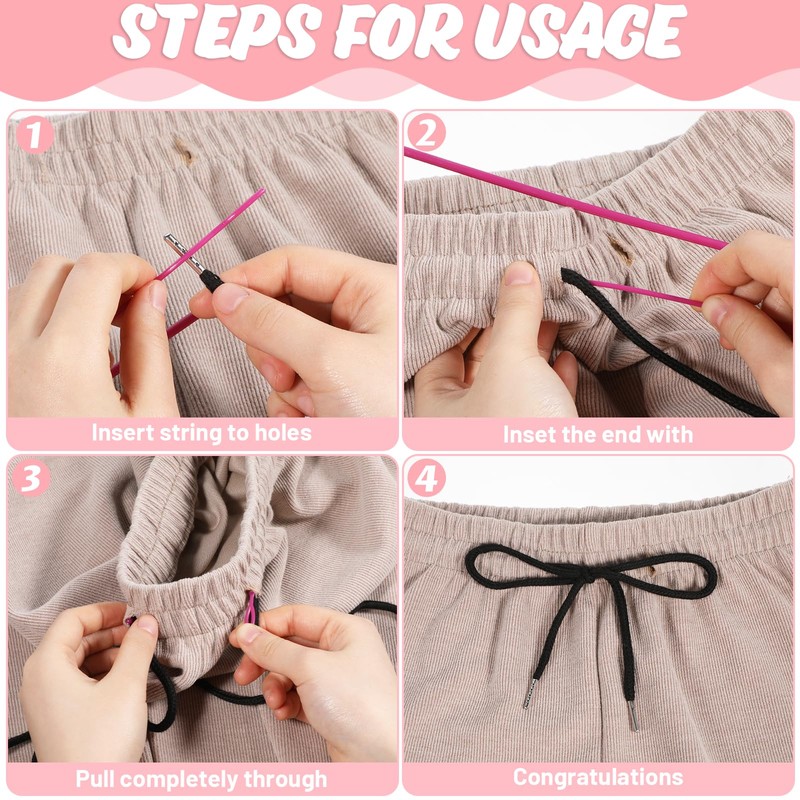 Molain 4PCS Drawstring Cord Replacement Drawstring with Easy Threader for