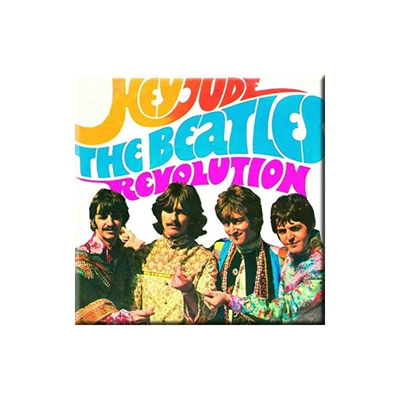 Beatles Hey Jude / Revolution steel fridge magnet