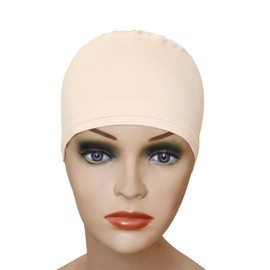 YANTAISIYU Bamboo Fiber Wigs Cap Soft Breathable Fiber Wigs Cap with Adjustable Strap Wig Liner Cap for Wig (Beige)