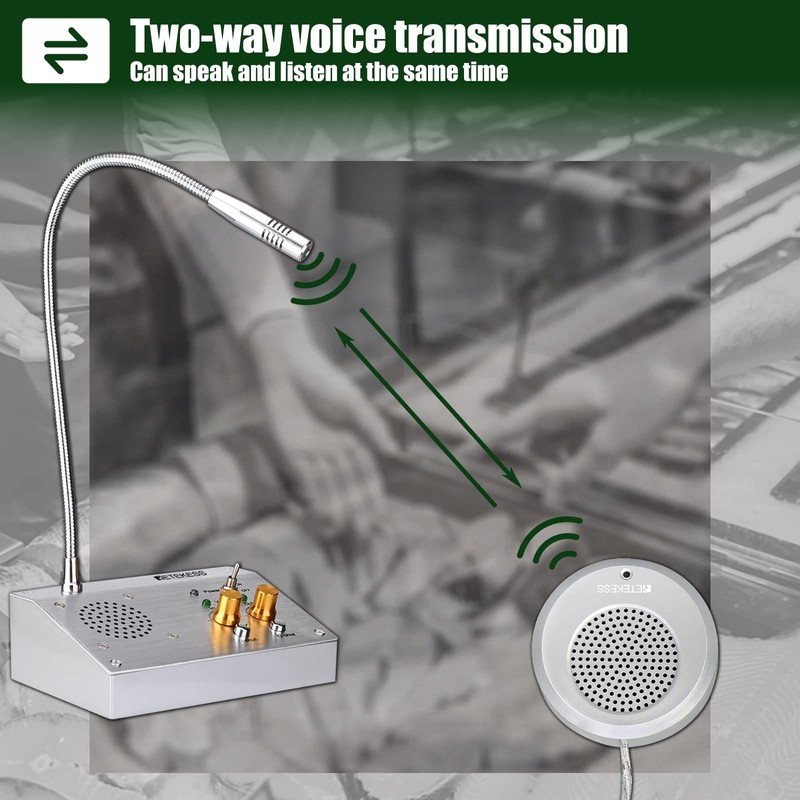 Retekess TW103 Window Speaker, Window Intercom,Independent Volume Control,Recording Function,for Travel