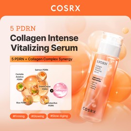 COSRX 5 PDRN Collagen Intense Vitalizing Serum - Korean Serum for Skin Firming & Glowing with Salmon DNA, Centella, Lactobacillus PDRN & Collagen, Korean Skin Care (3.38 fl.oz.)