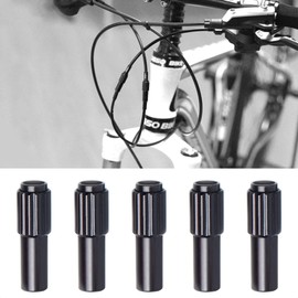 ALEOED 5 Pieces Bicycle Cable Adjusters, Bike Indexed Inline Cable Tension Adjuster Housing Screws Black