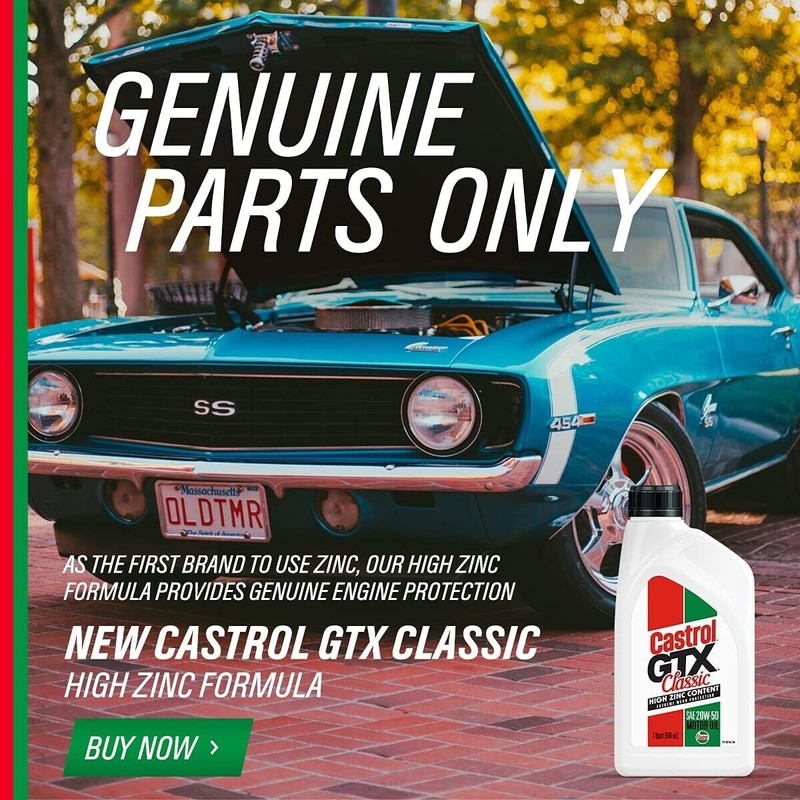 Castrol GTX Classic 20W-50 Conventional Motor Oil, 5 Quart Jug