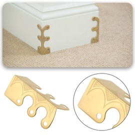 LT Easiyl 12Pcs Metal Corner Protectors Baseboard with Screws for Furniture Living Room Office and Jewelry Gift Boxes Packaging 4.8x2.9x2.1cm Yellow