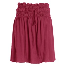 Vishes - Alternative Clothing - Women's Skirt Knee-Length Basic Skirt Cotton Skirt Plain Plain, darkred